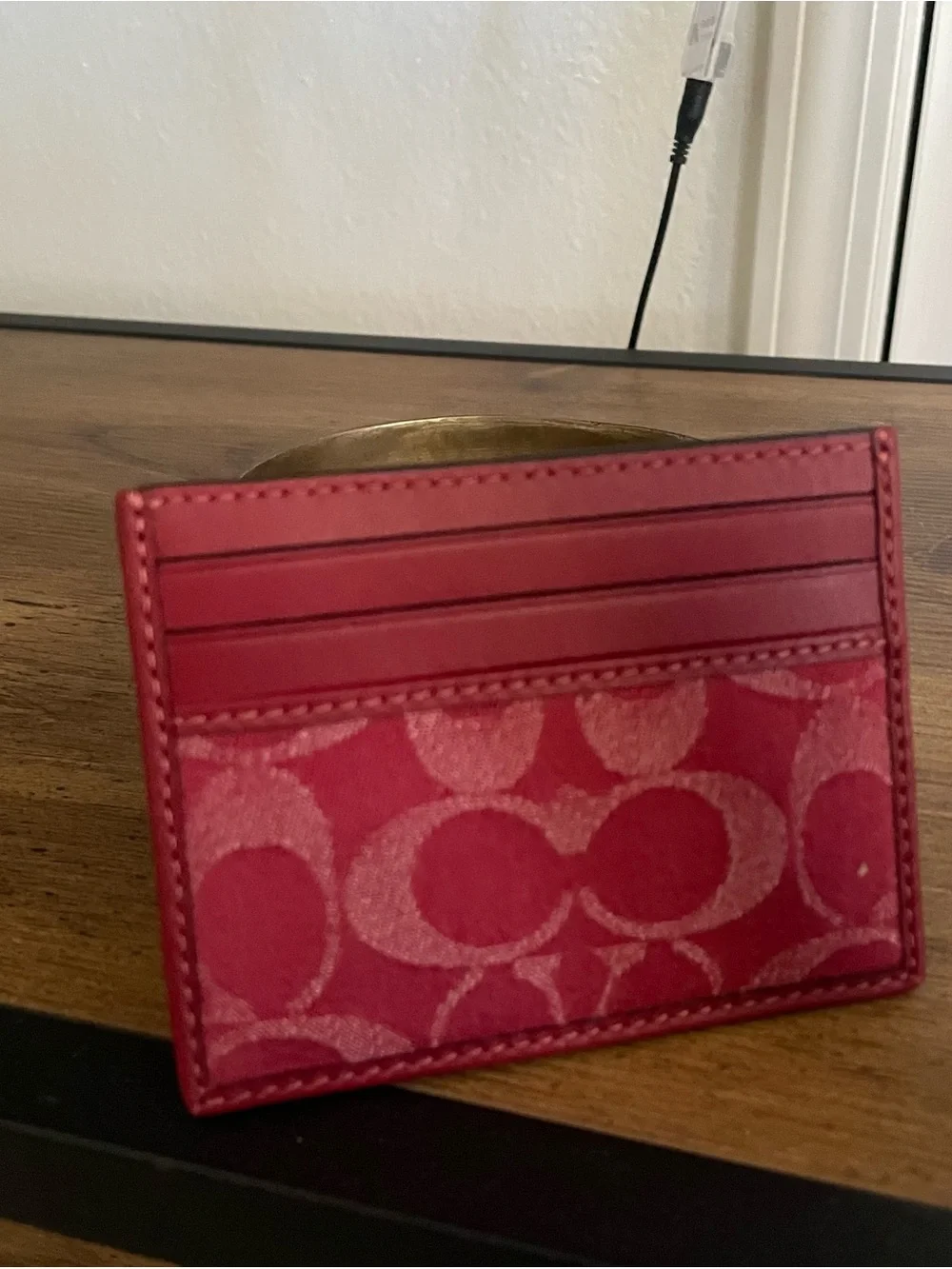 Coach Slim ID Card Case - Ruby Red